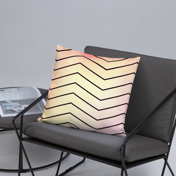 'Black and Yellow Geometric Pattern' Pillow
