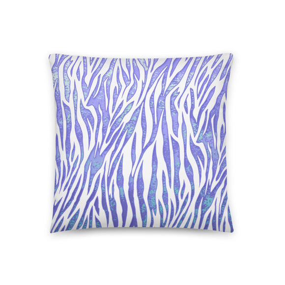 'Blue & White Zebra Print' Pillow