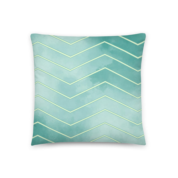 'Aqua & Green Geometric Pattern' Pillow