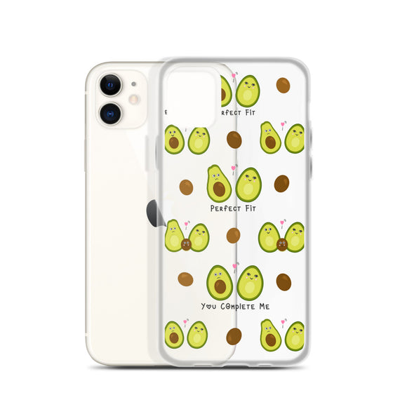 'Perfect Fit Avocado' Transparent iPhone Case